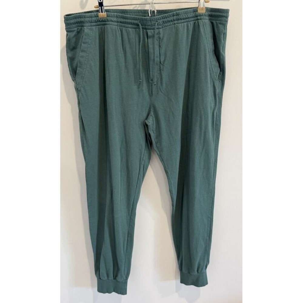 J Crew Knit Goods Mens Drawstring Soft Jogger Pants Green Cotton XL Slim